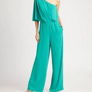 Green one shoulder jumpsuit